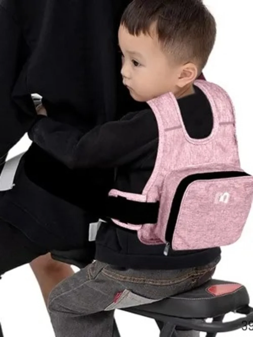 Kids Pink Sling Backpack with Front Compartment and Reflective Trim